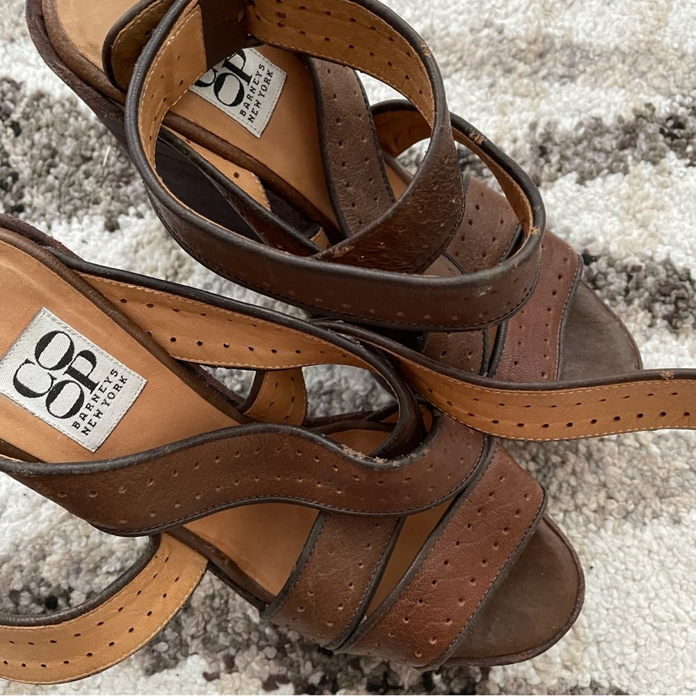 BARNEYS NEW YORK CO-OP WEDGE SANDALS - Picture 7 of 11